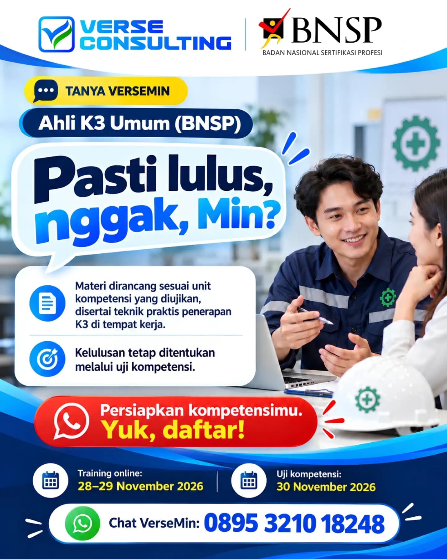 “Pasti lulus, nggak, Min?”